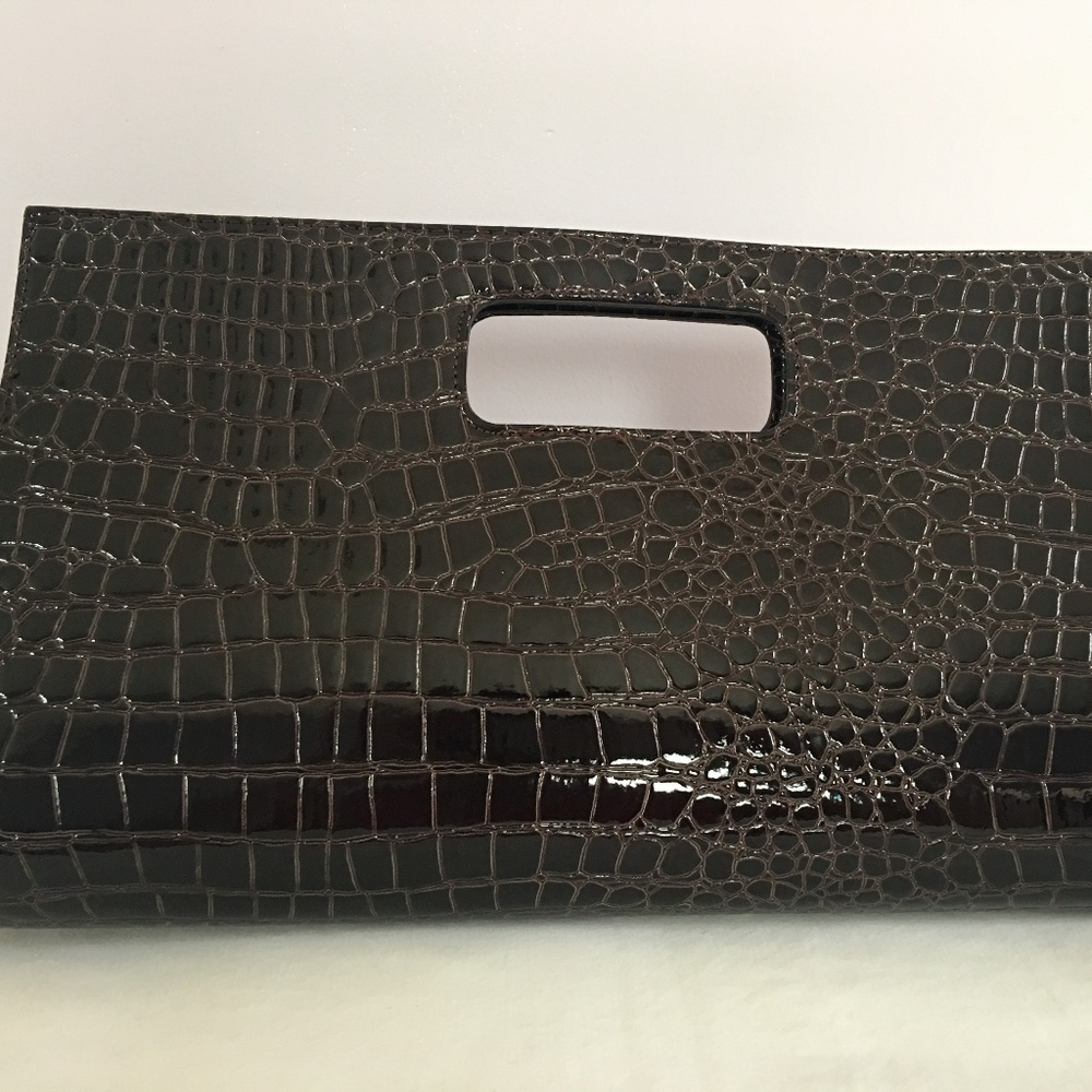 Faux Crocodile Patent PU Leather Stylish Clutch Pu